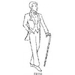 F8110 Art Deco Man with Cane Facing Right